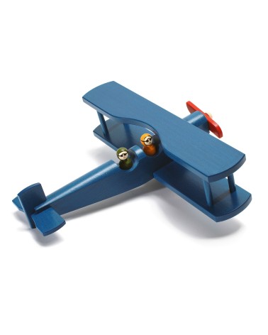 Avion biplan bleu